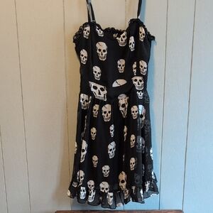 Royal Bones Black and White Skull Mini Dress